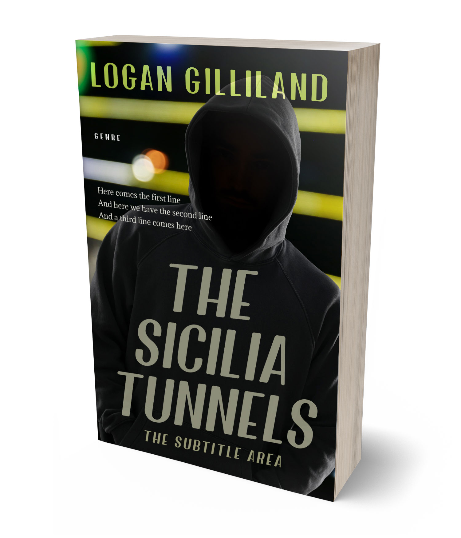 3D view of Premade Mystery & Thriller & Suspense Book Cover - Green Smoke #17911 | BookCoverZone*