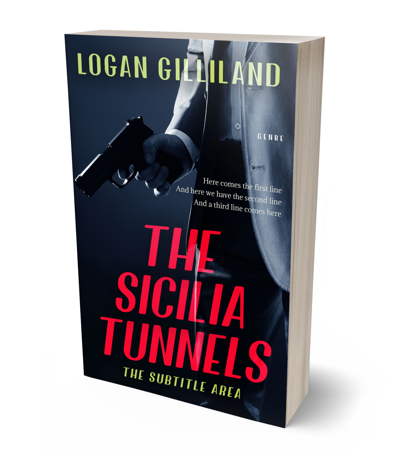 3D view of Premade Mystery & Thriller & Suspense Book Cover - Ebony #17913 | BookCoverZone*