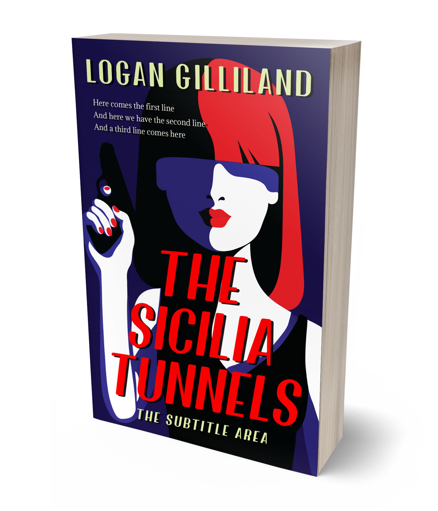 3D view of Premade Mystery & Thriller & Suspense Book Cover - Cinnabar #17915 | BookCoverZone*