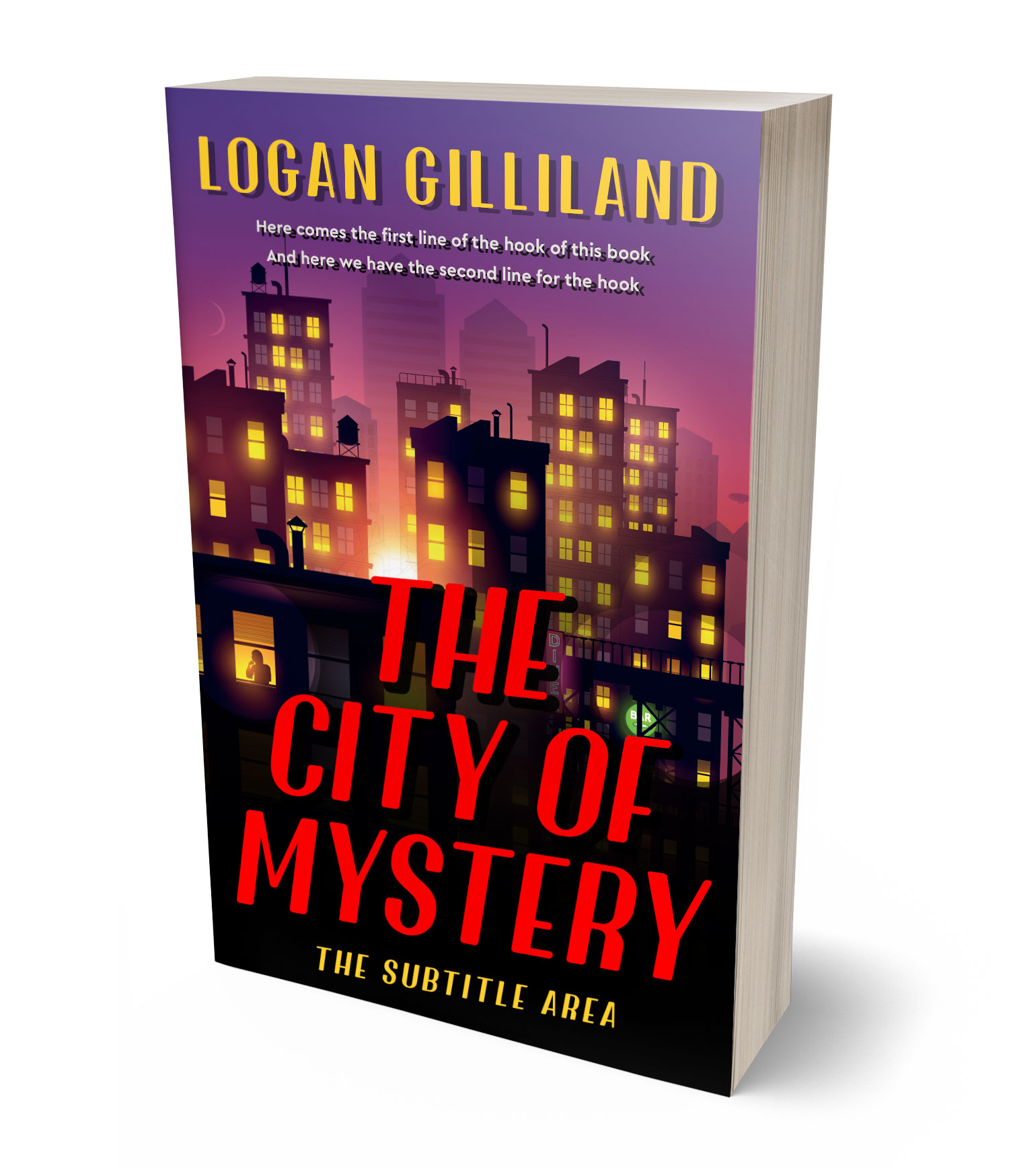 3D view of Premade Mystery & Thriller & Suspense Book Cover - Cinnabar #17918 | BookCoverZone*