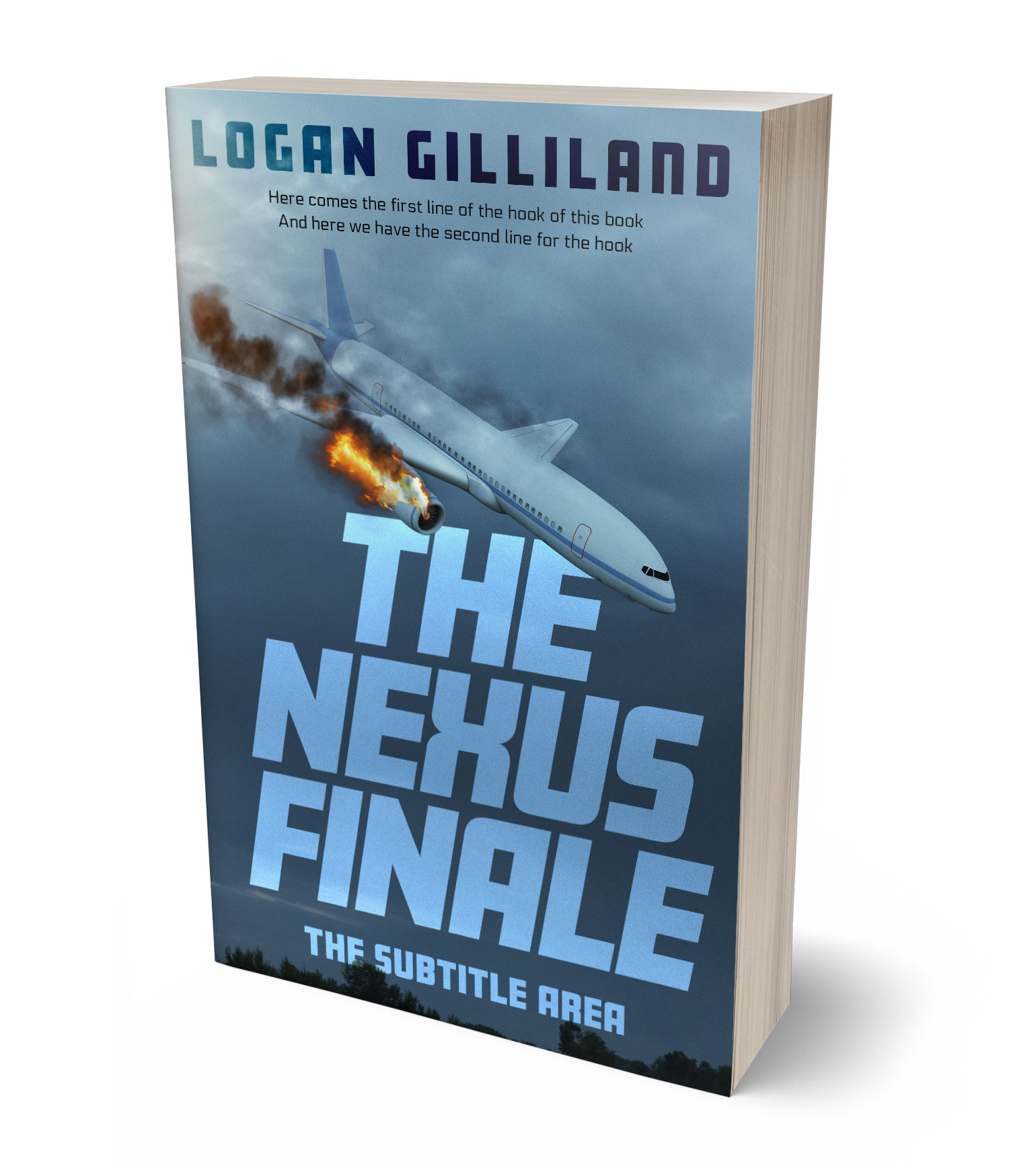 3D view of Premade Mystery & Thriller & Suspense Book Cover - Smalt Blue #17932 | BookCoverZone*