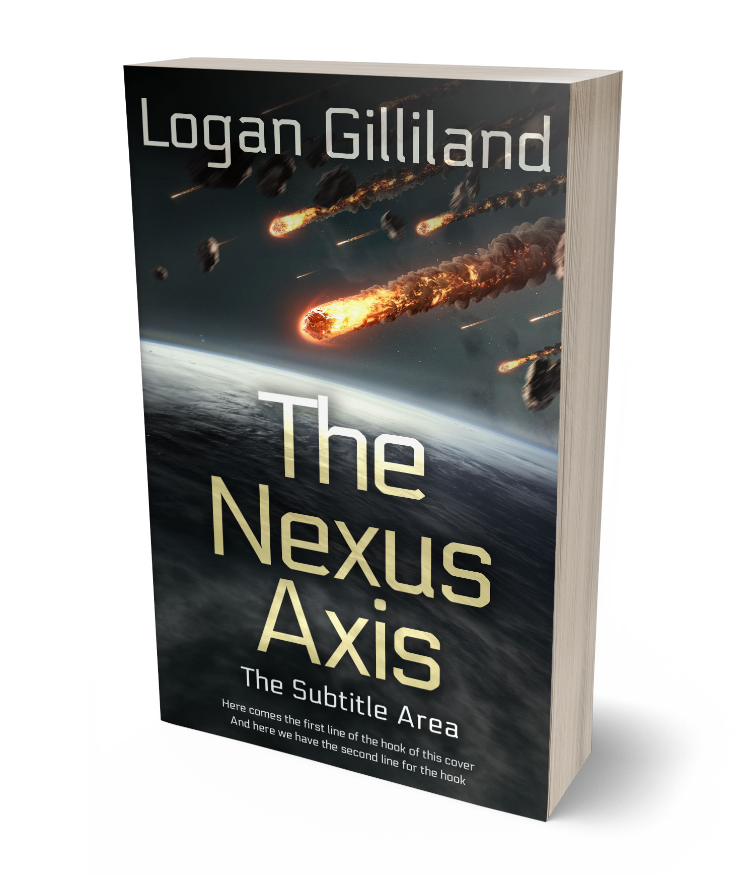 3D view of Premade Science Fiction Book Cover - Shark #17947 | BookCoverZone*