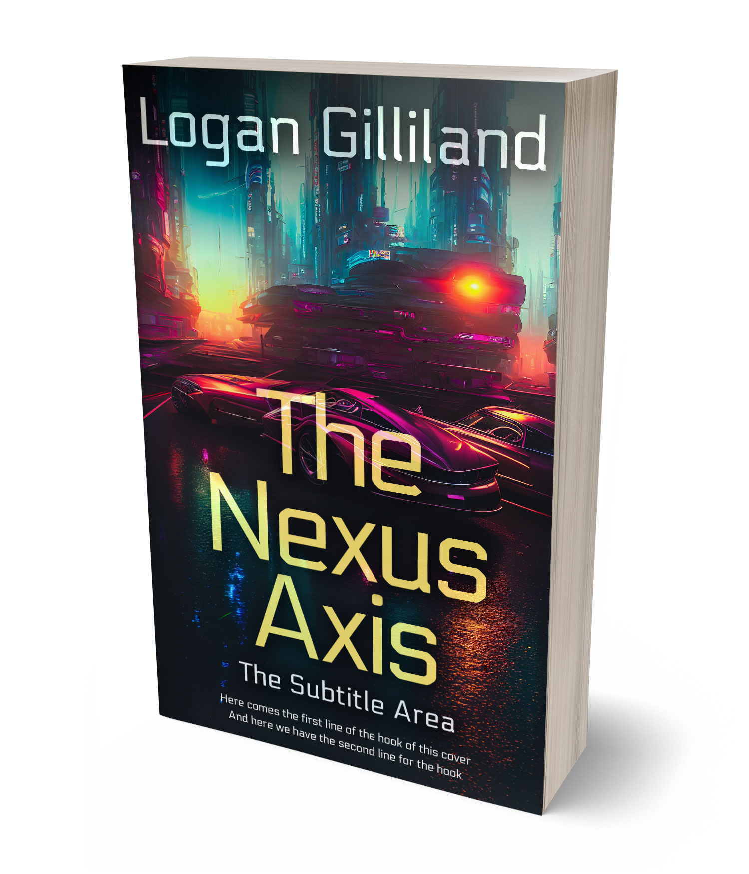 3D view of Premade Science Fiction Book Cover - Tan #17948 | BookCoverZone*