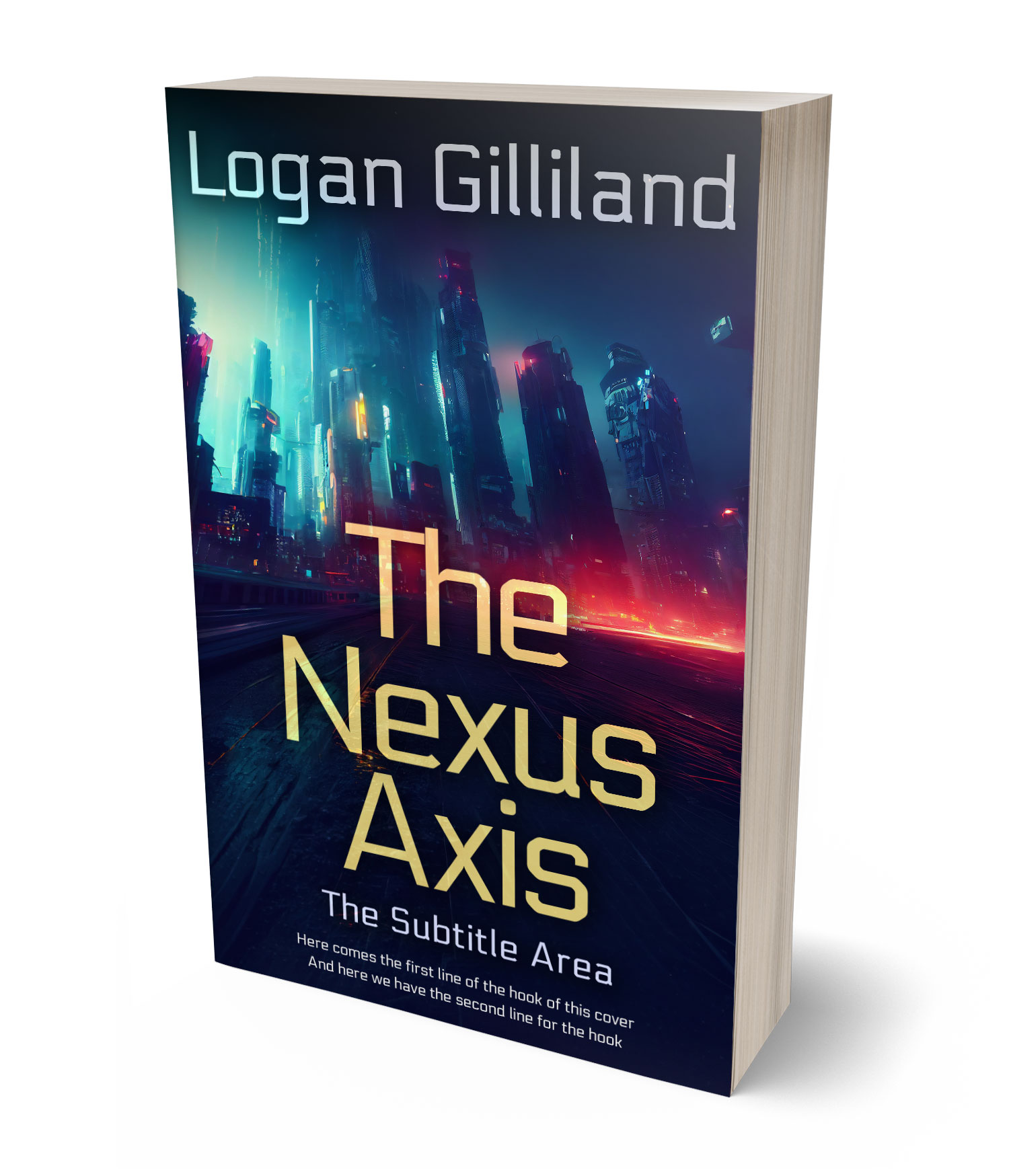 3D view of Premade Science Fiction Book Cover - Ebony #17950 | BookCoverZone*