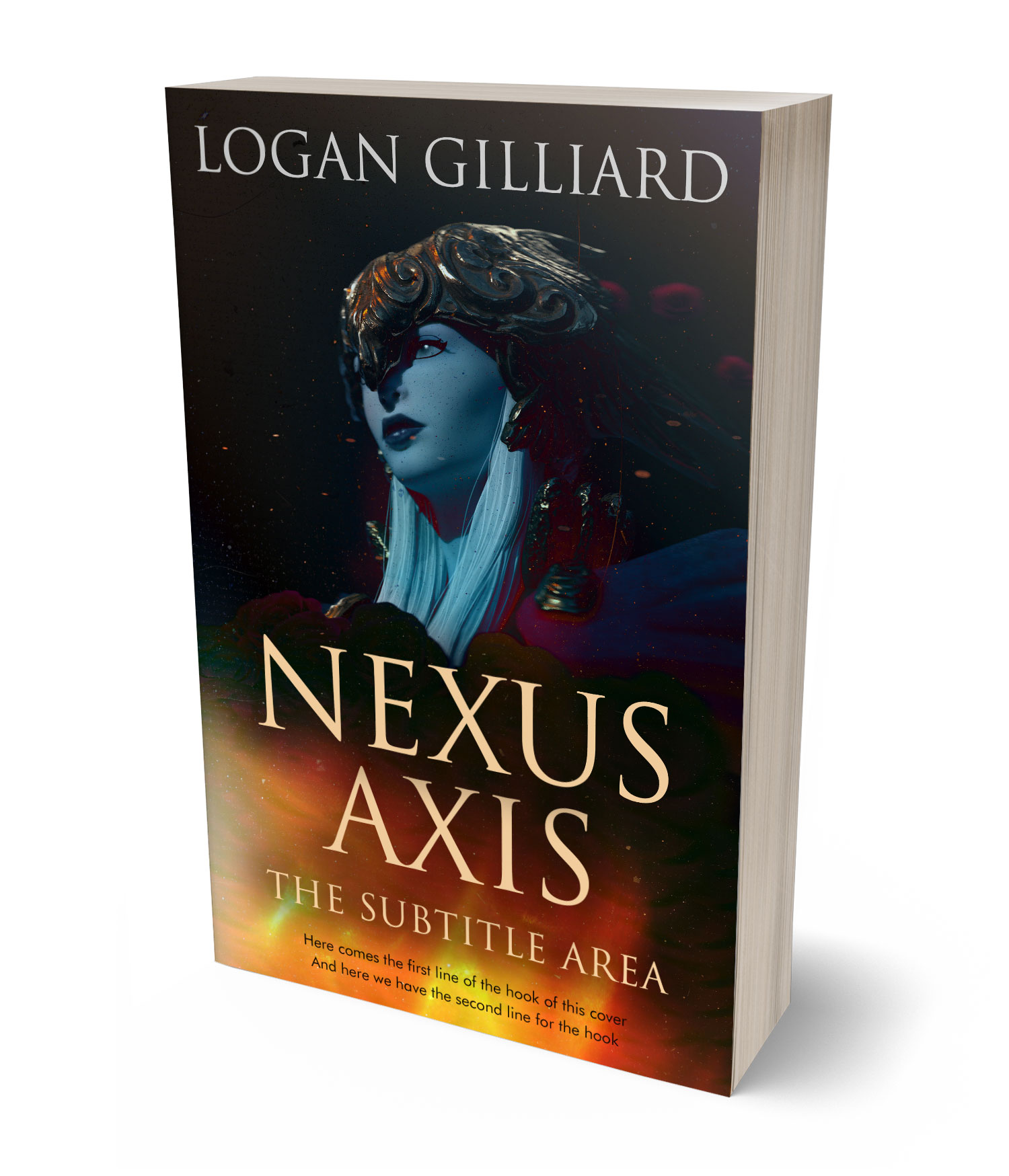 3D view of Premade Science Fiction Book Cover - Raw Sienna #17969 | BookCoverZone*