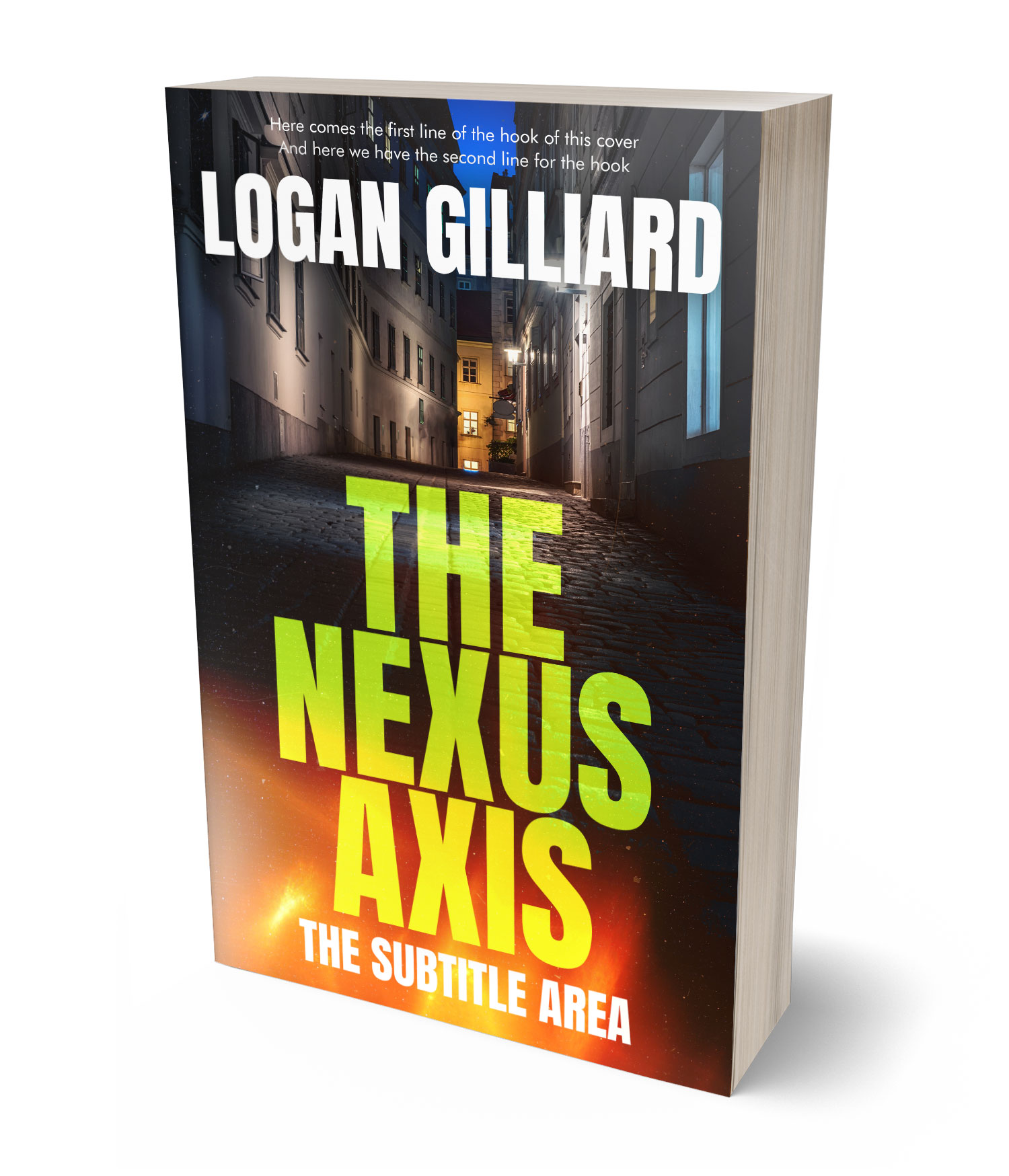 3D view of Premade Mystery & Thriller & Suspense Book Cover - Woody Brown