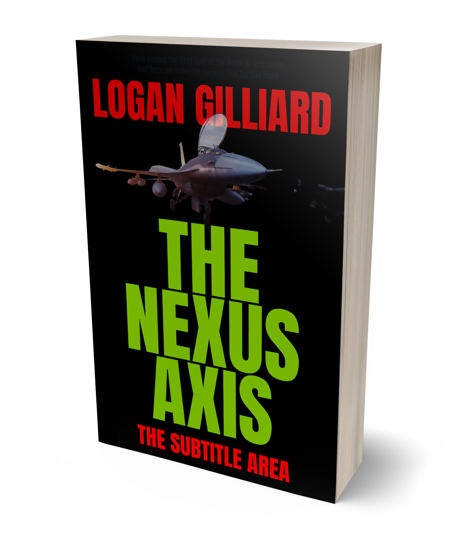 3D view of Premade Action & Adventure Book Cover - Black #17979 | BookCoverZone*