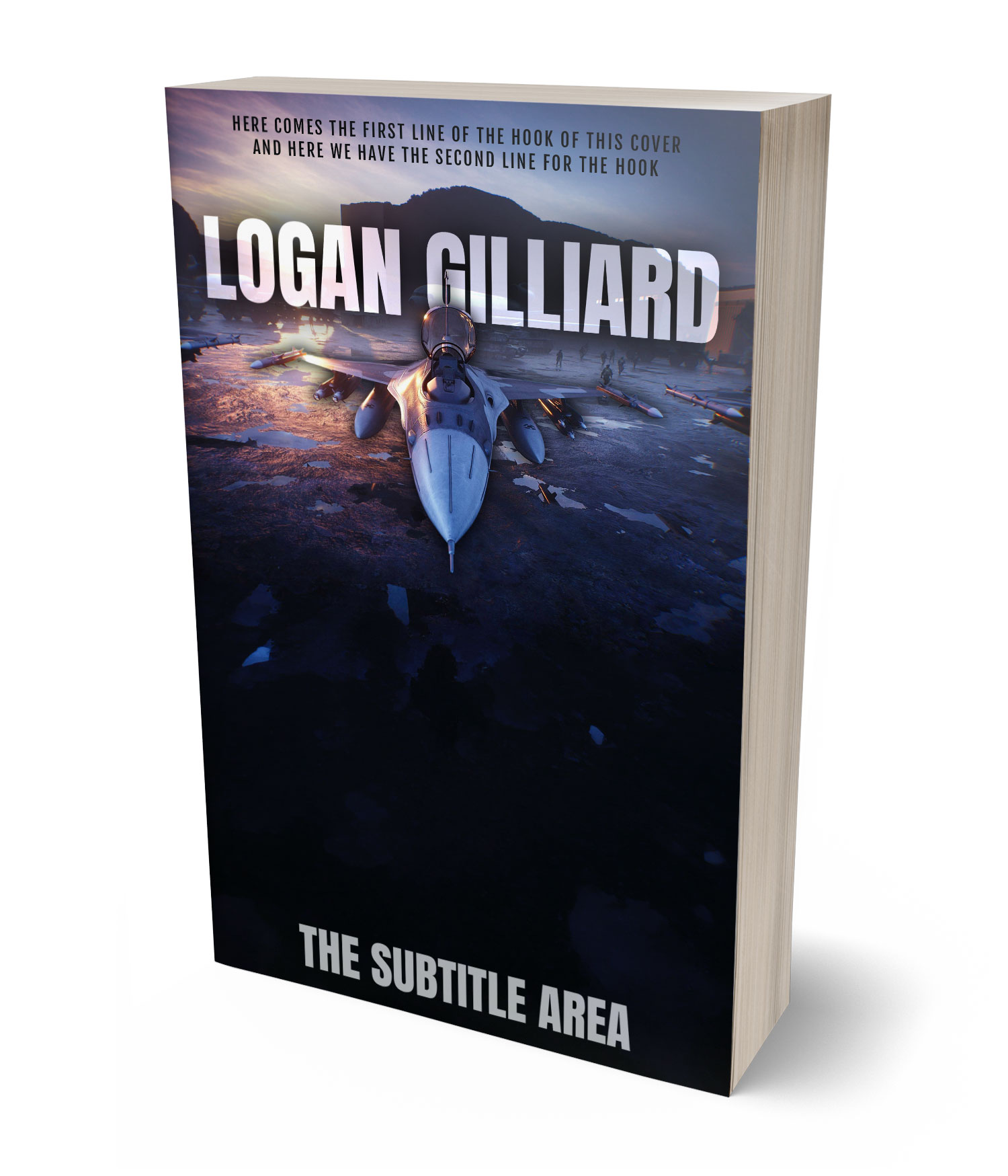3D view of Premade Action & Adventure Book Cover - Tide