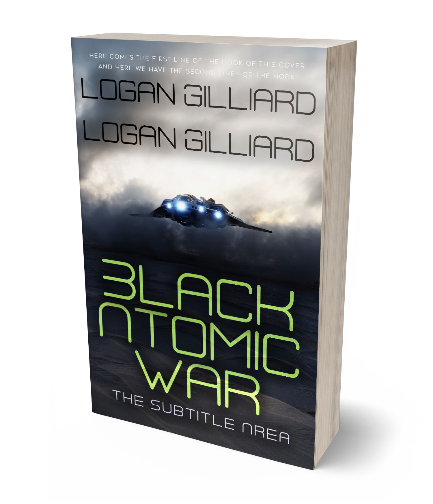 3D view of Premade Science Fiction Book Cover - Shark #18009 | BookCoverZone*