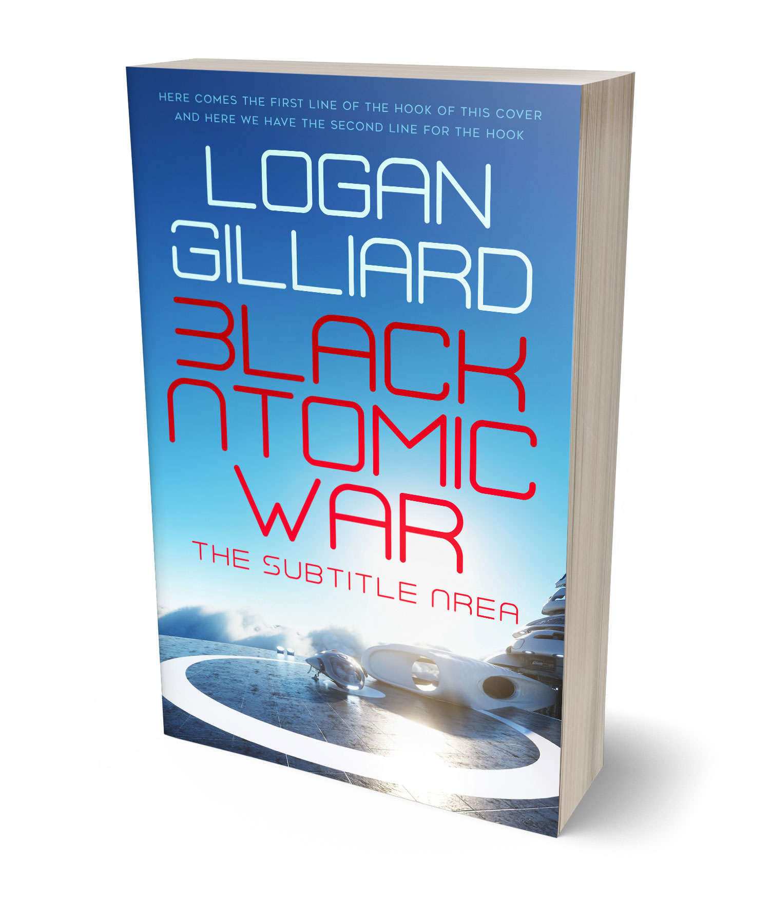 3D view of Premade Science Fiction Book Cover - Steel Blue #18014 | BookCoverZone*