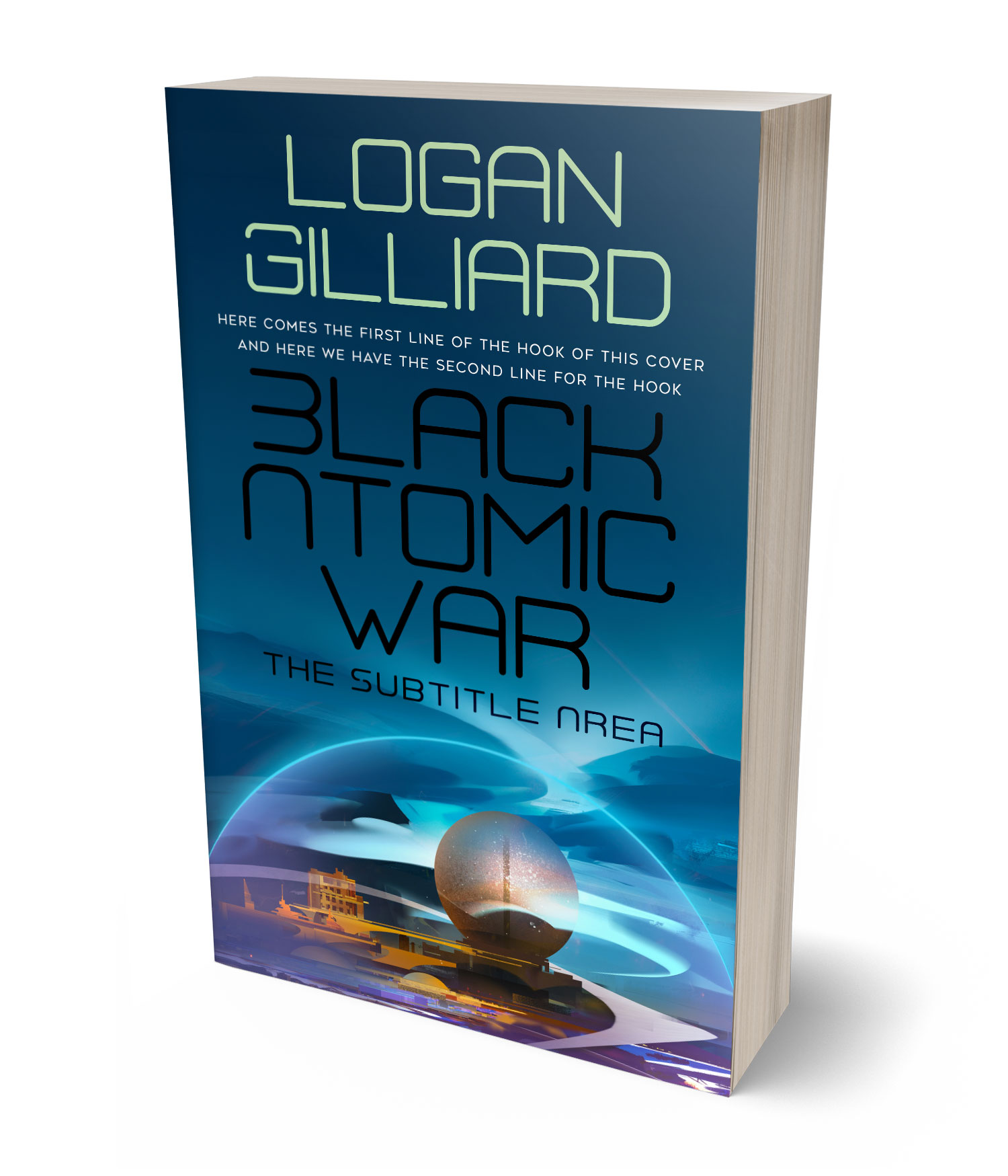 3D view of Premade Science Fiction Book Cover - Chathams Blue #18022 | BookCoverZone*