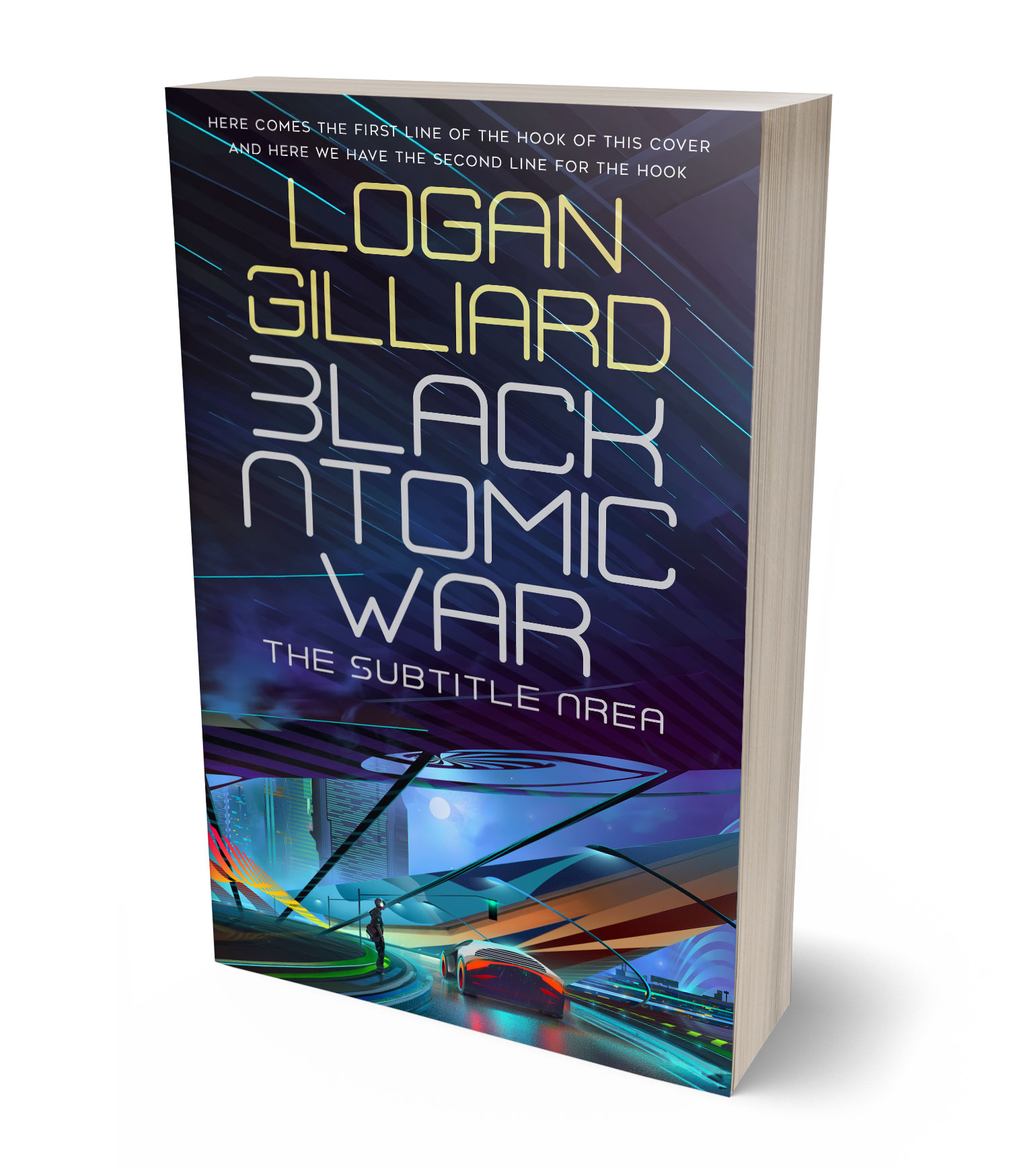 3D view of Premade Science Fiction Book Cover - Ebony Clay #18023 | BookCoverZone*