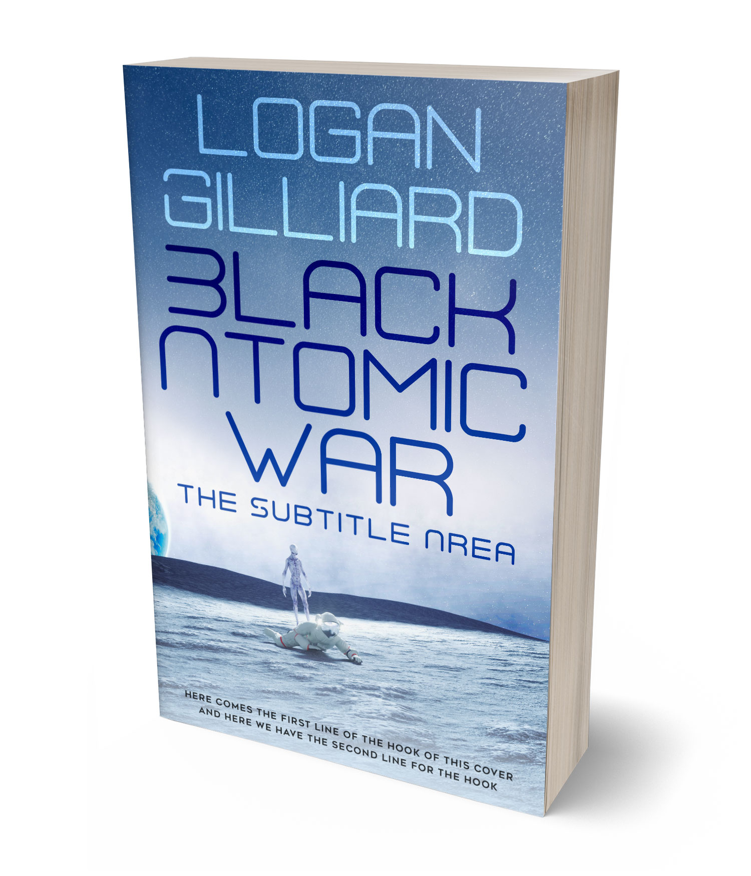 3D view of Premade Science Fiction Book Cover - Periwinkle Gray #18029 | BookCoverZone*