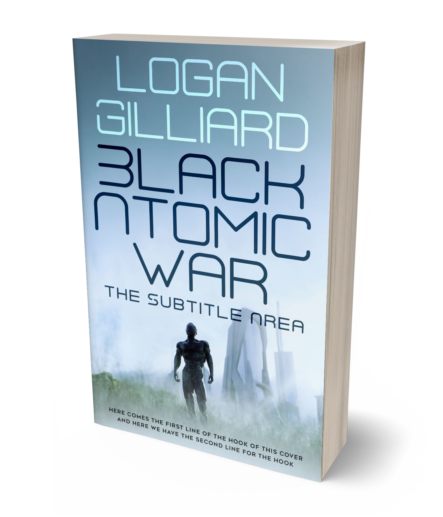 3D view of Premade Science Fiction Book Cover - Periwinkle Gray #18030 | BookCoverZone*