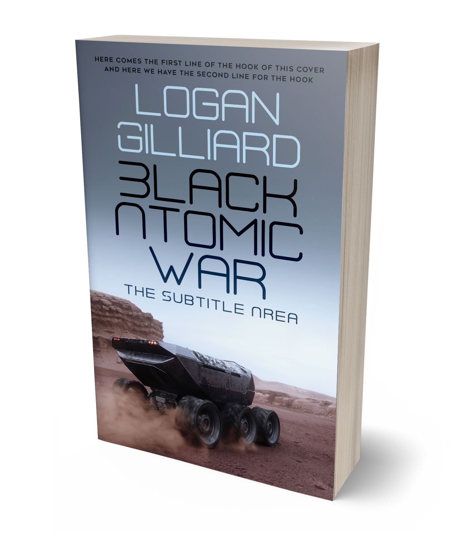 3D view of Premade Science Fiction Book Cover - Mid Gray #18032 | BookCoverZone*