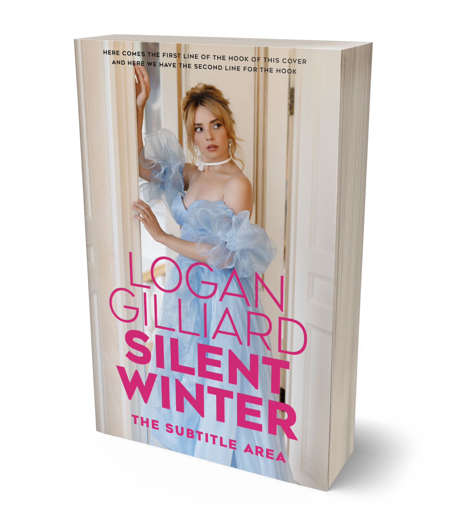 3D view of Premade Romance Book Cover - Silver #18043 | BookCoverZone*