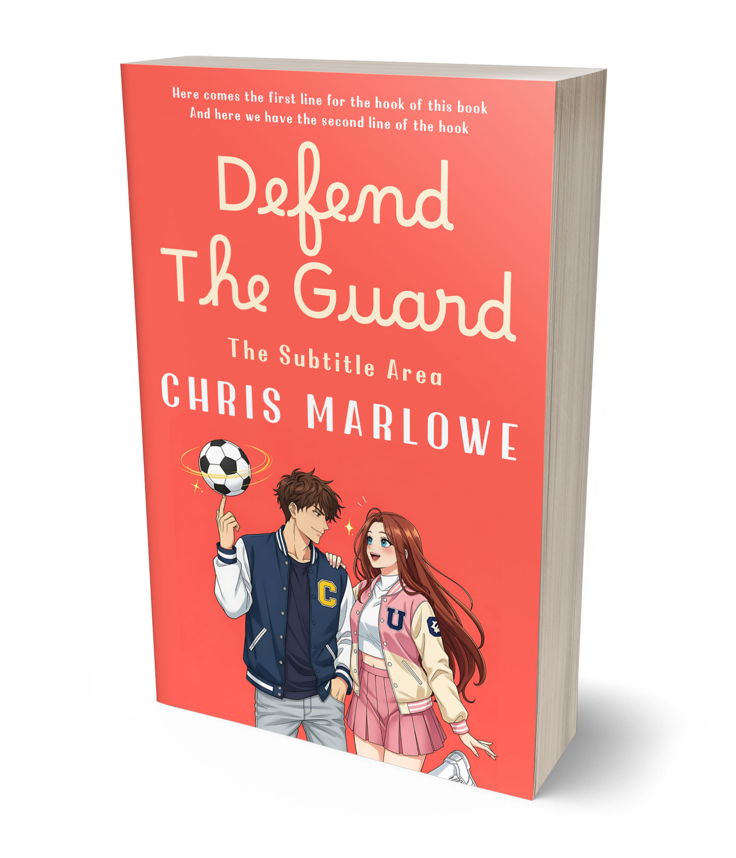 3D view of Premade Teen & Young Adult Book Cover - Carnation #18061 | BookCoverZone