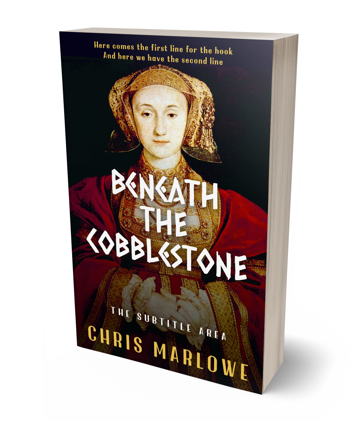 3D view of Premade History Book Cover - Tan #18099 | BookCoverZone*