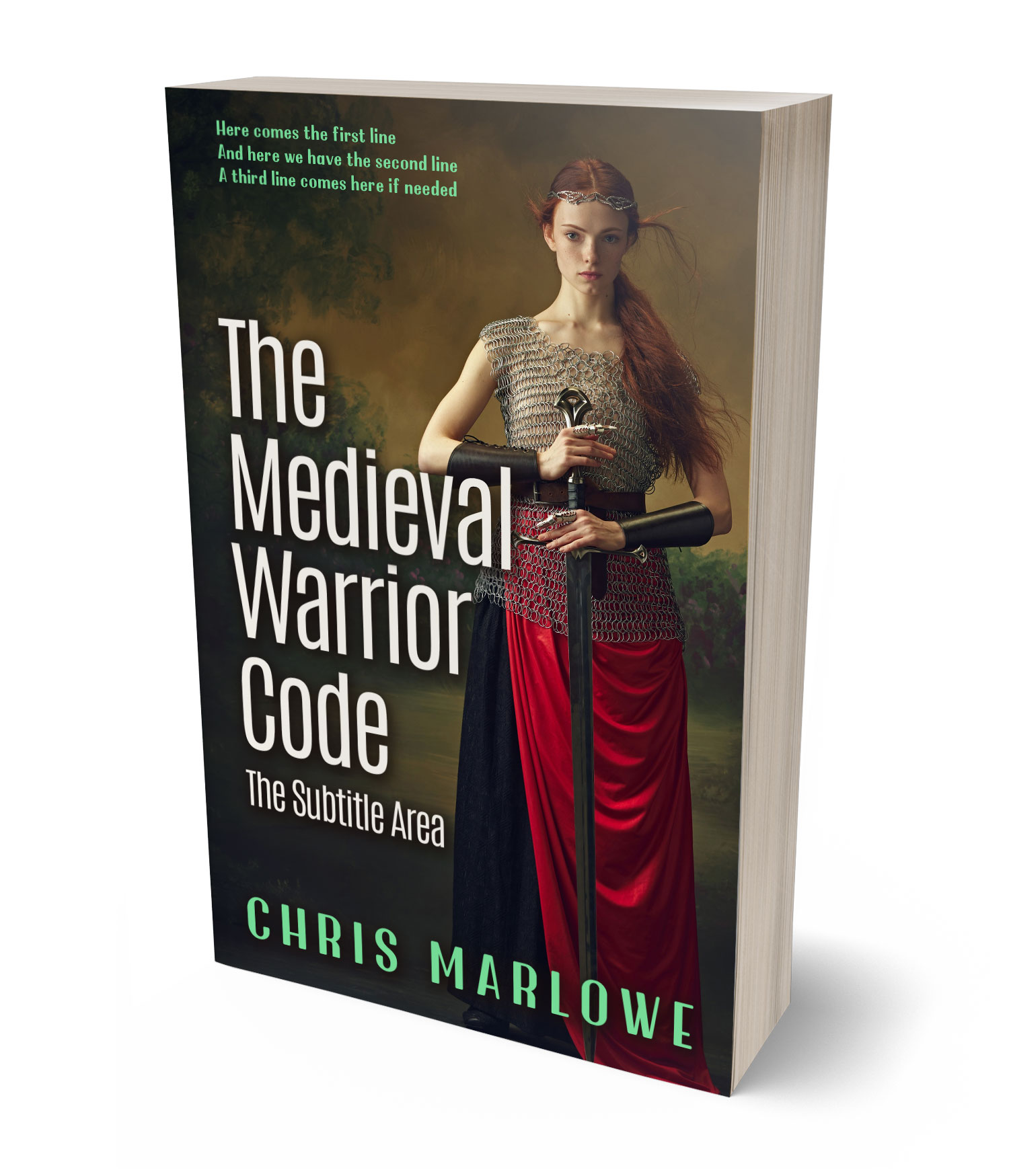 3D view of Premade Historical Book Cover - Cocoa Brown #18111 | BookCoverZone*