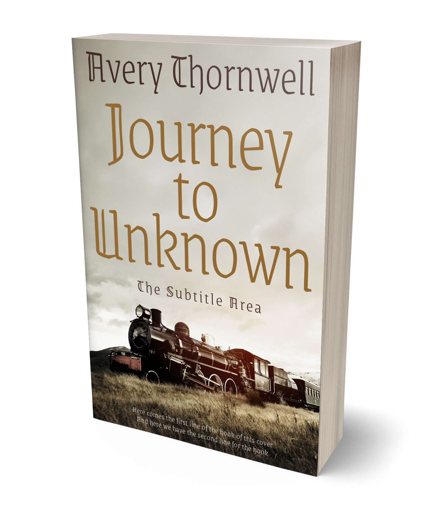 3D view of Premade Travel Book Cover - Swirl #18114 | BookCoverZone*