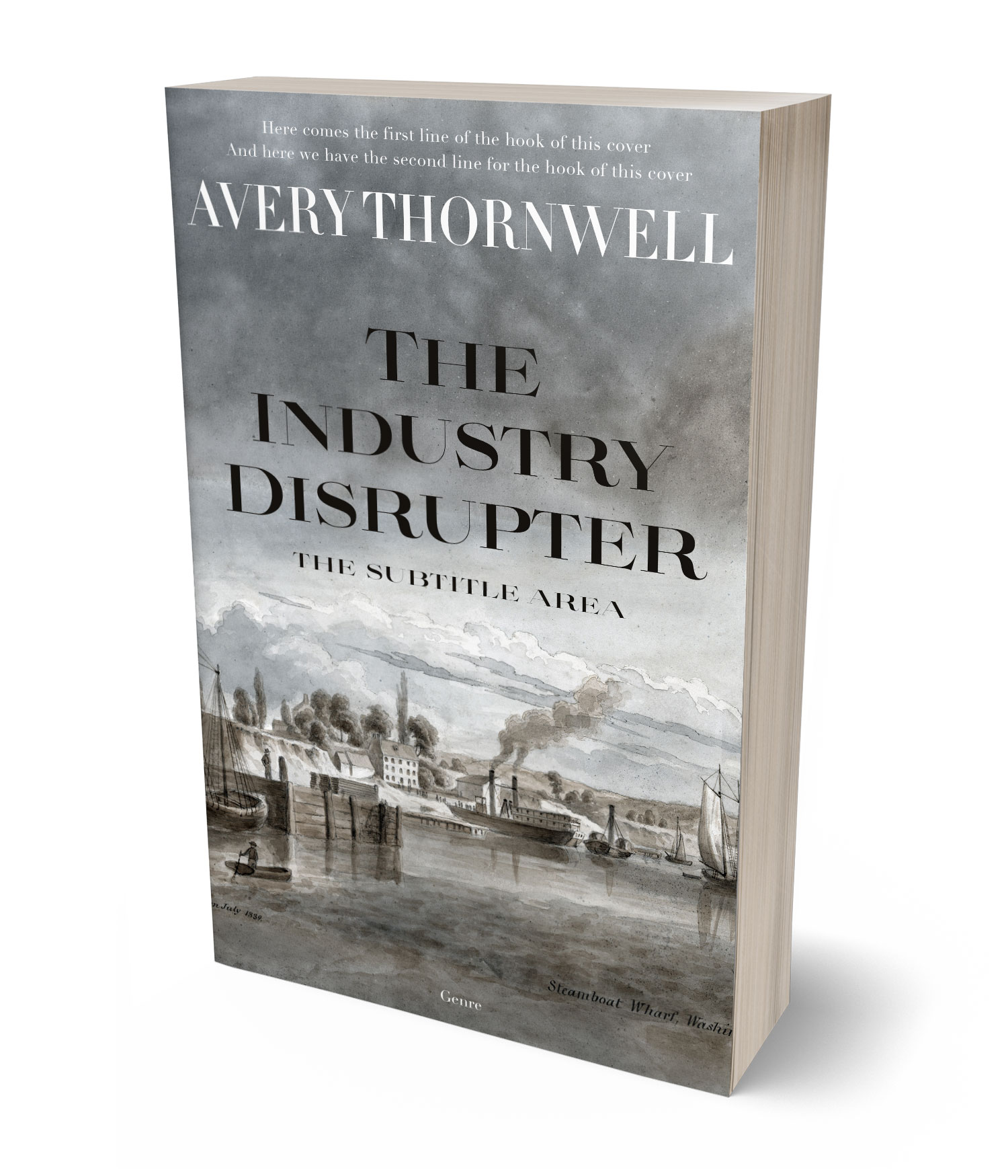 3D view of Premade History Book Cover - Friar Gray #18119 | BookCoverZone*