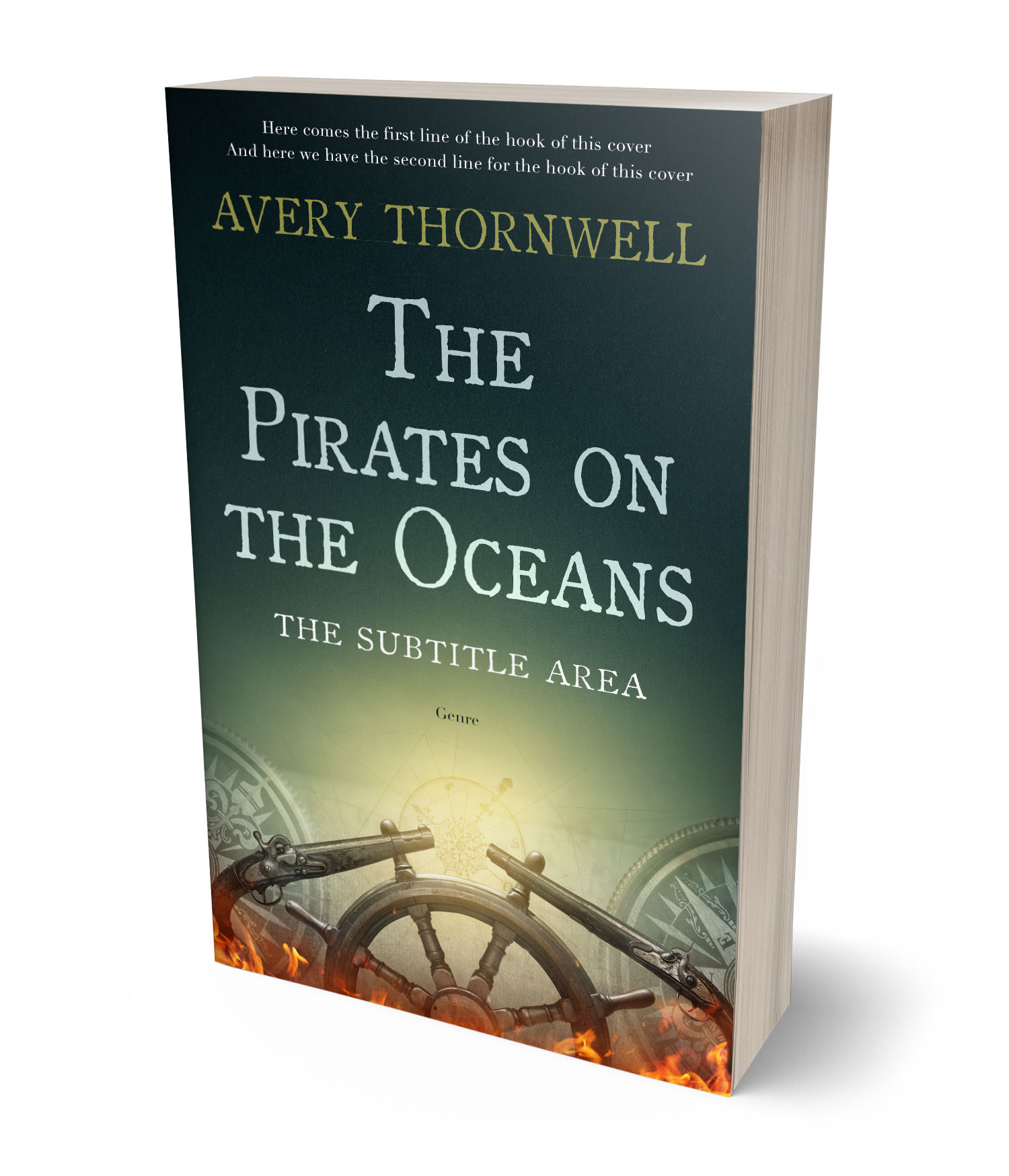 3D view of Premade Action & Adventure Book Cover - Outer Space #18120 | BookCoverZone*