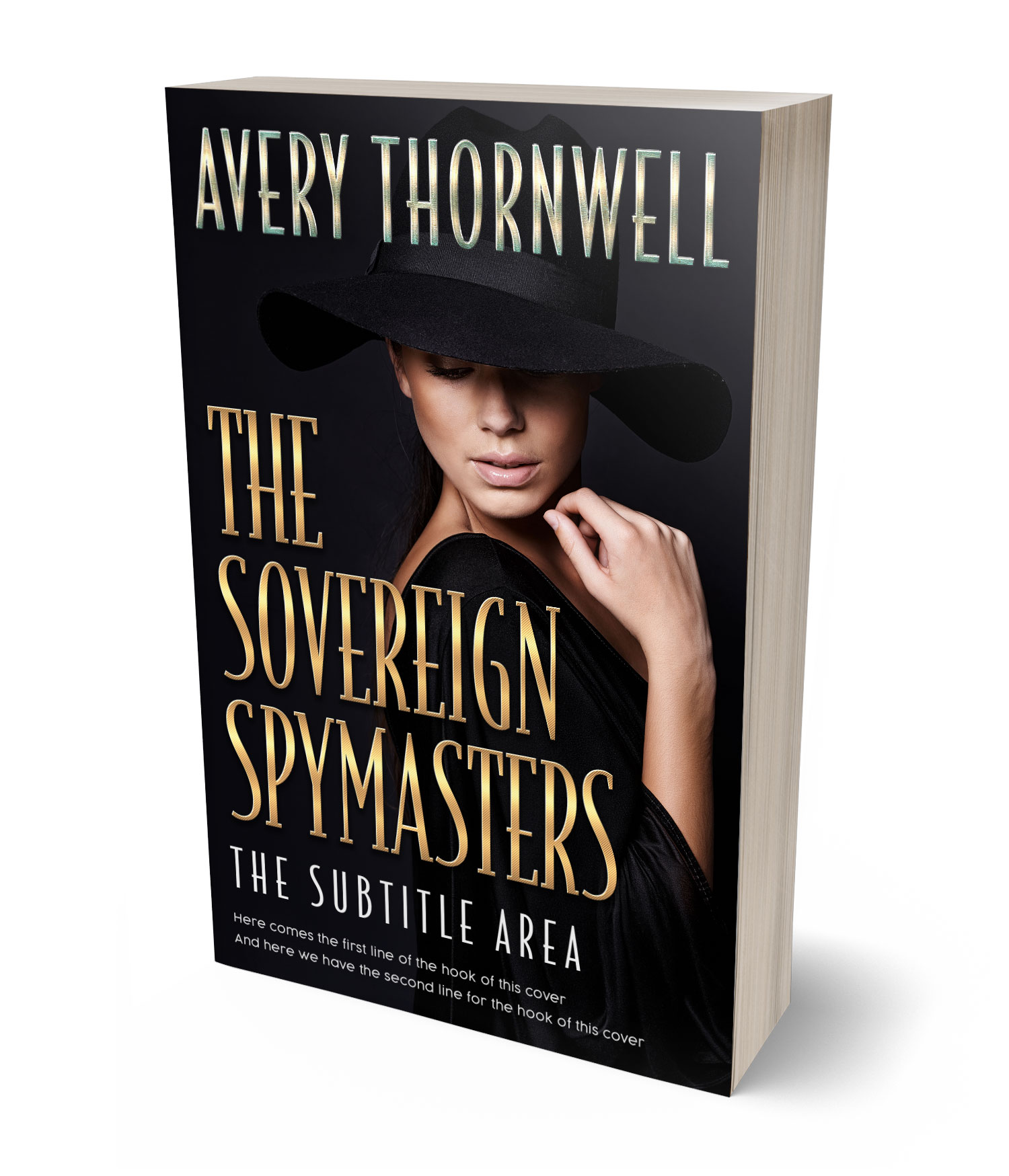 3D view of Premade Mystery & Thriller & Suspense Book Cover - Tan #18190 | BookCoverZone*