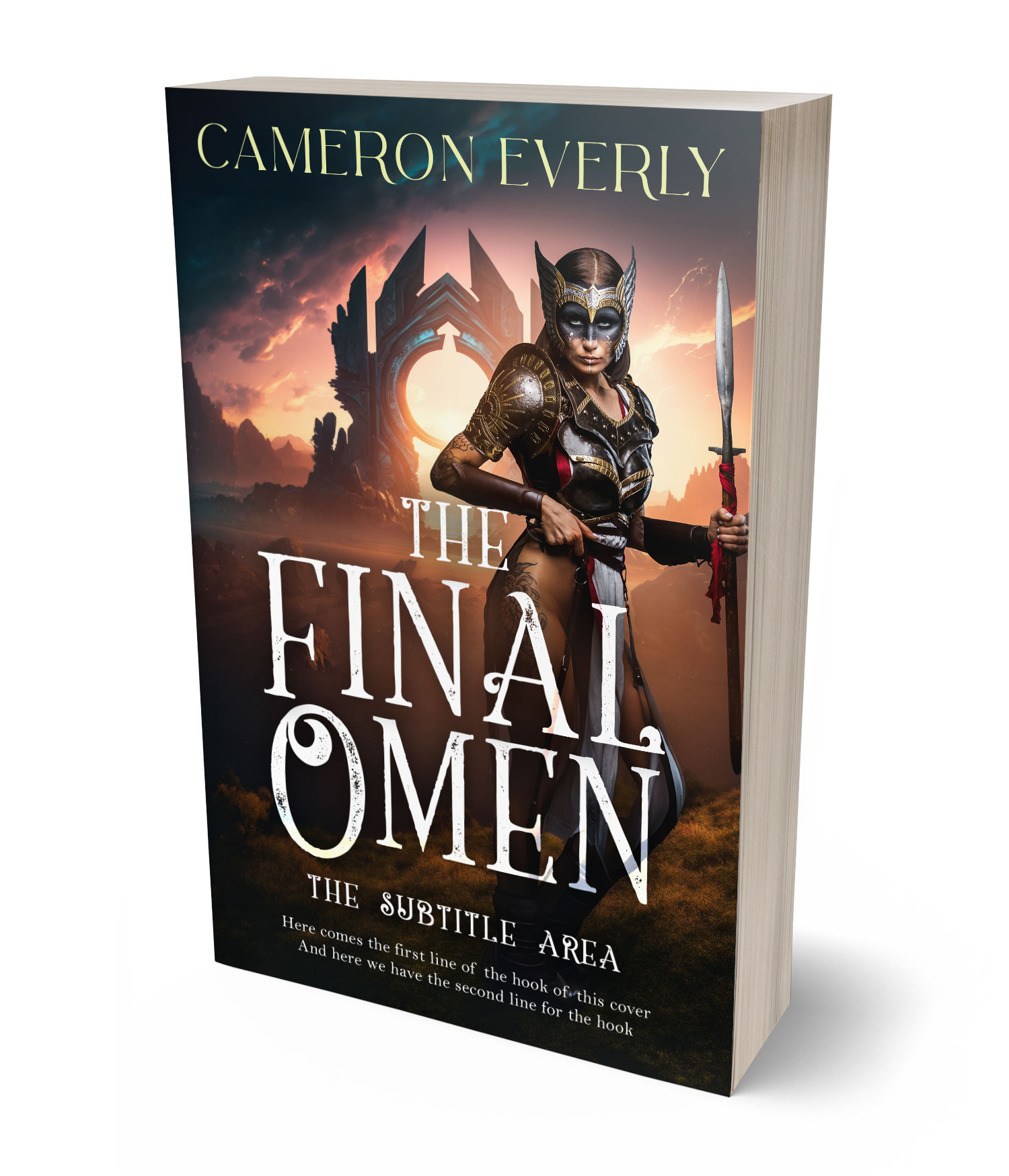 3D view of Premade Science Fiction Book Cover - Cocoa Brown #18281 | BookCoverZone*