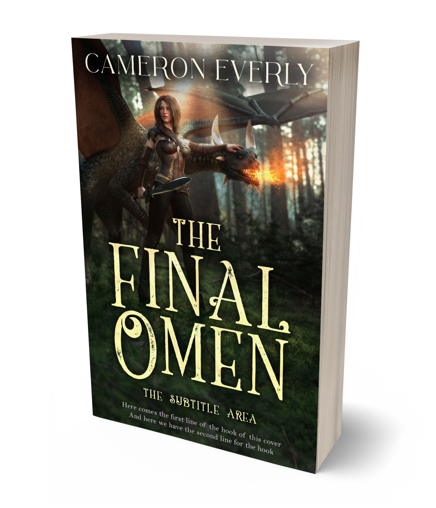 3D view of Premade Fantasy Book Cover - Rangoon Green #18288 | BookCoverZone*