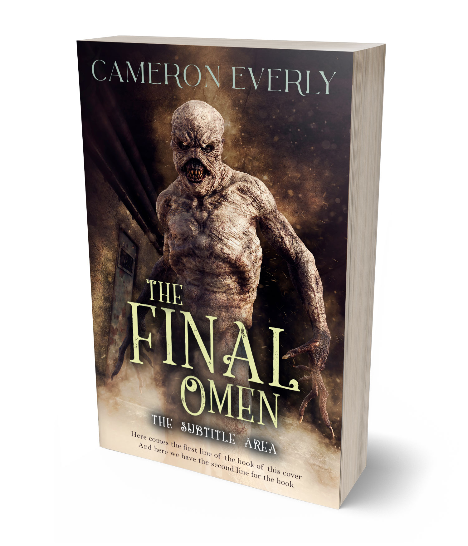 3D view of Premade Horror Book Cover - Akaroa #18294 | BookCoverZone*