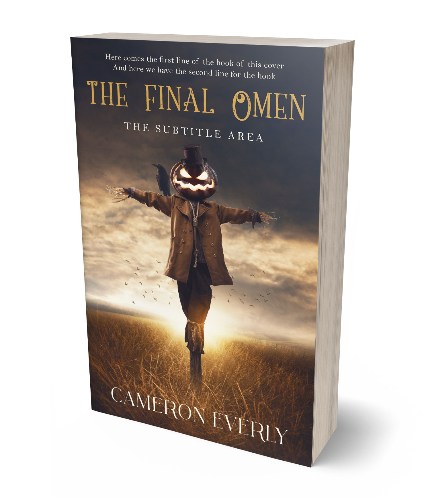3D view of Premade Horror Book Cover - Woody Brown #18297 | BookCoverZone*