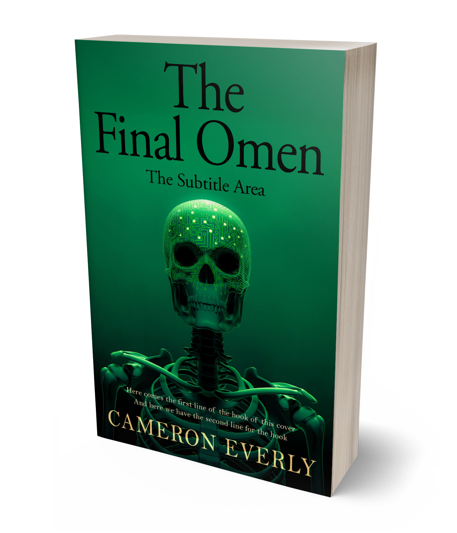 3D view of Premade Science Fiction Book Cover - Fun Green #18302 | BookCoverZone*