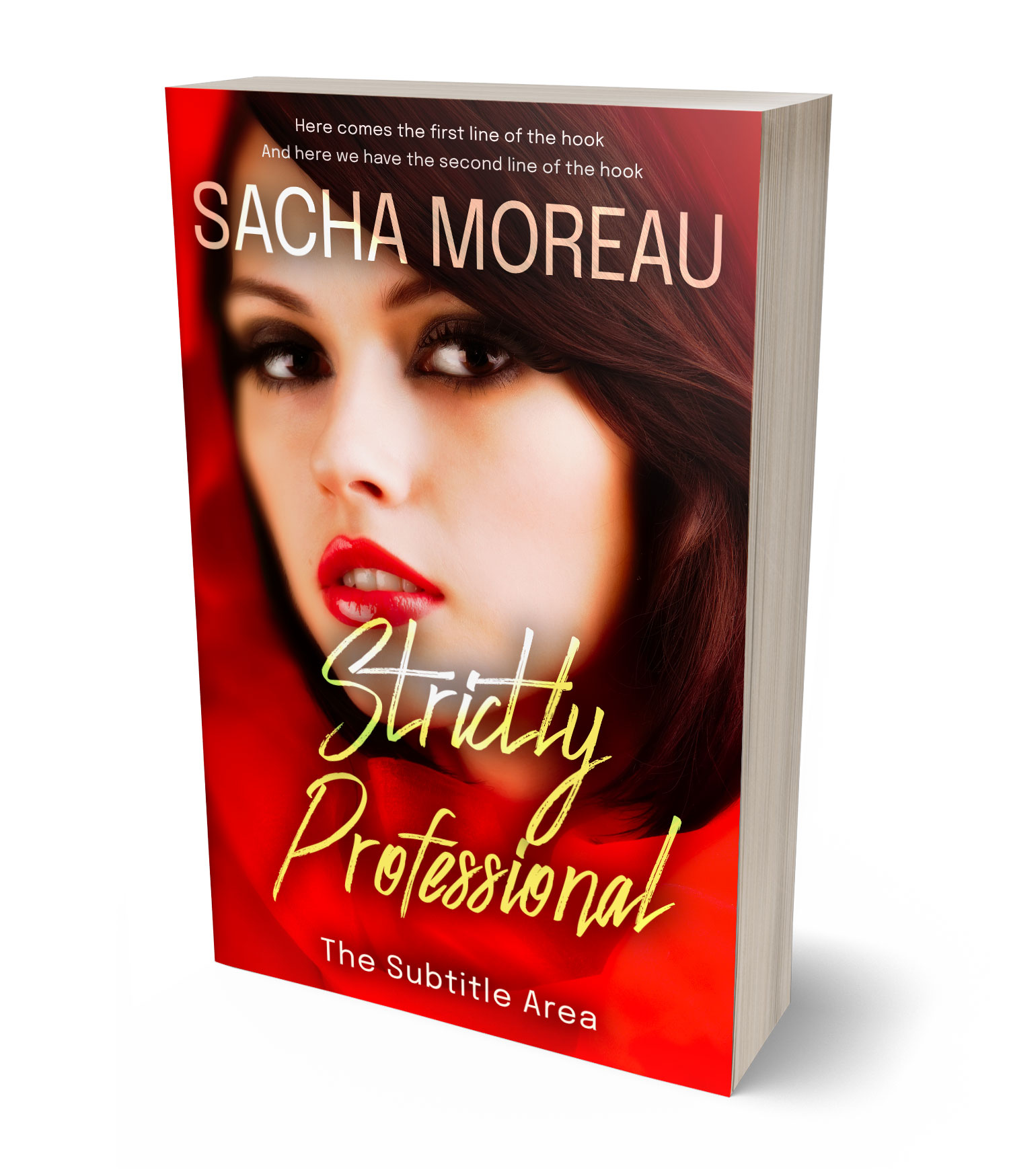3D view of Premade Romance Book Cover - Graphite #18352 | BookCoverZone