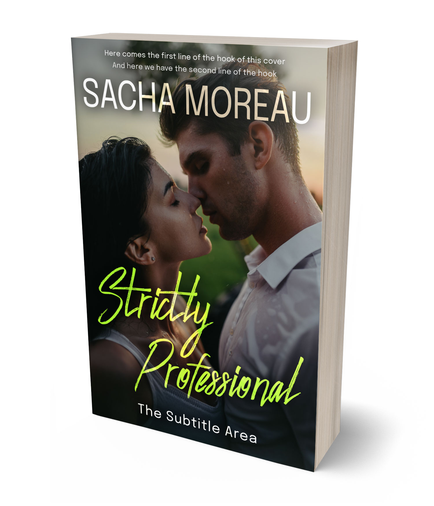 3D view of Premade Romance Book Cover - Rangitoto #18355 | BookCoverZone