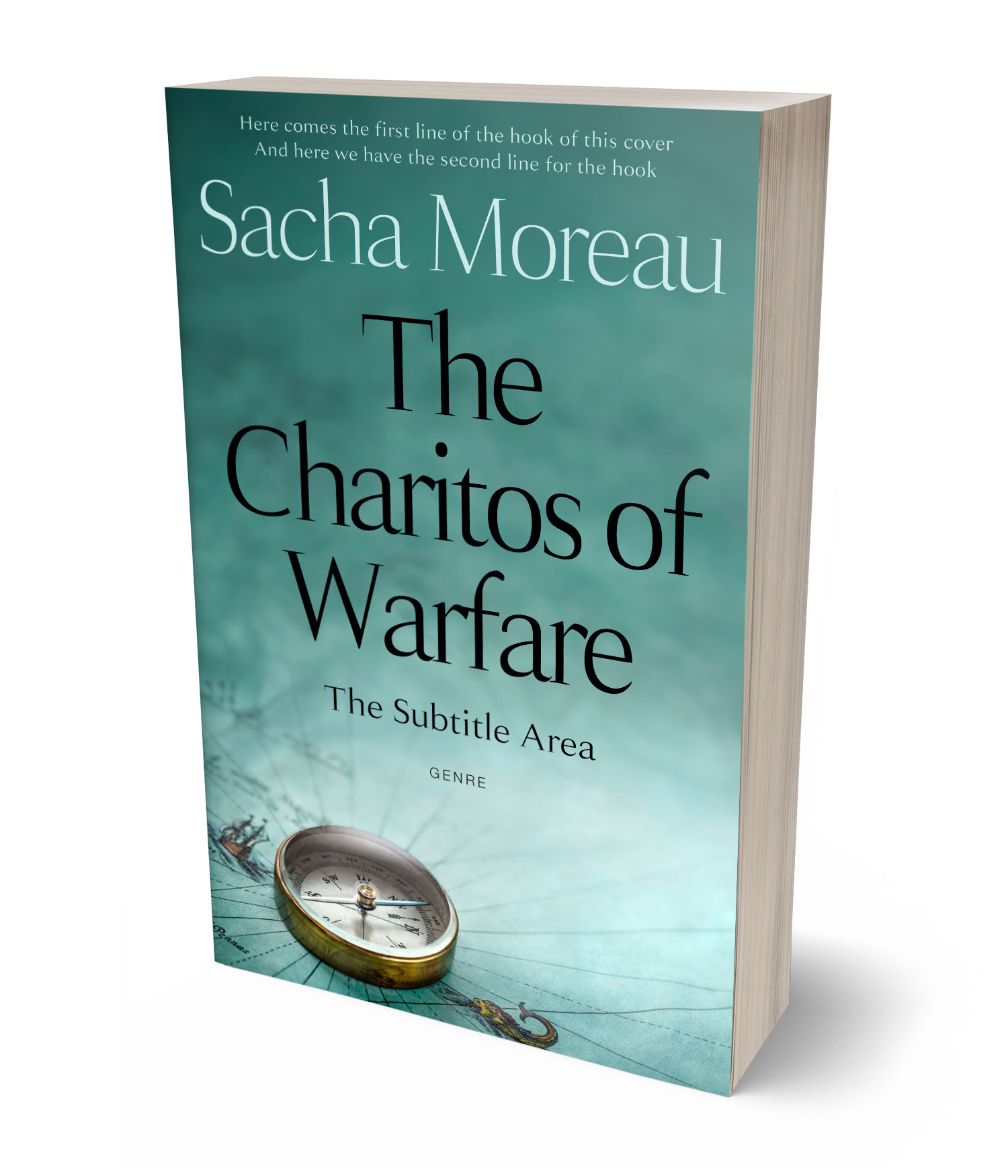 3D view of Premade  Book Cover - Smalt Blue #18408 | BookCoverZone