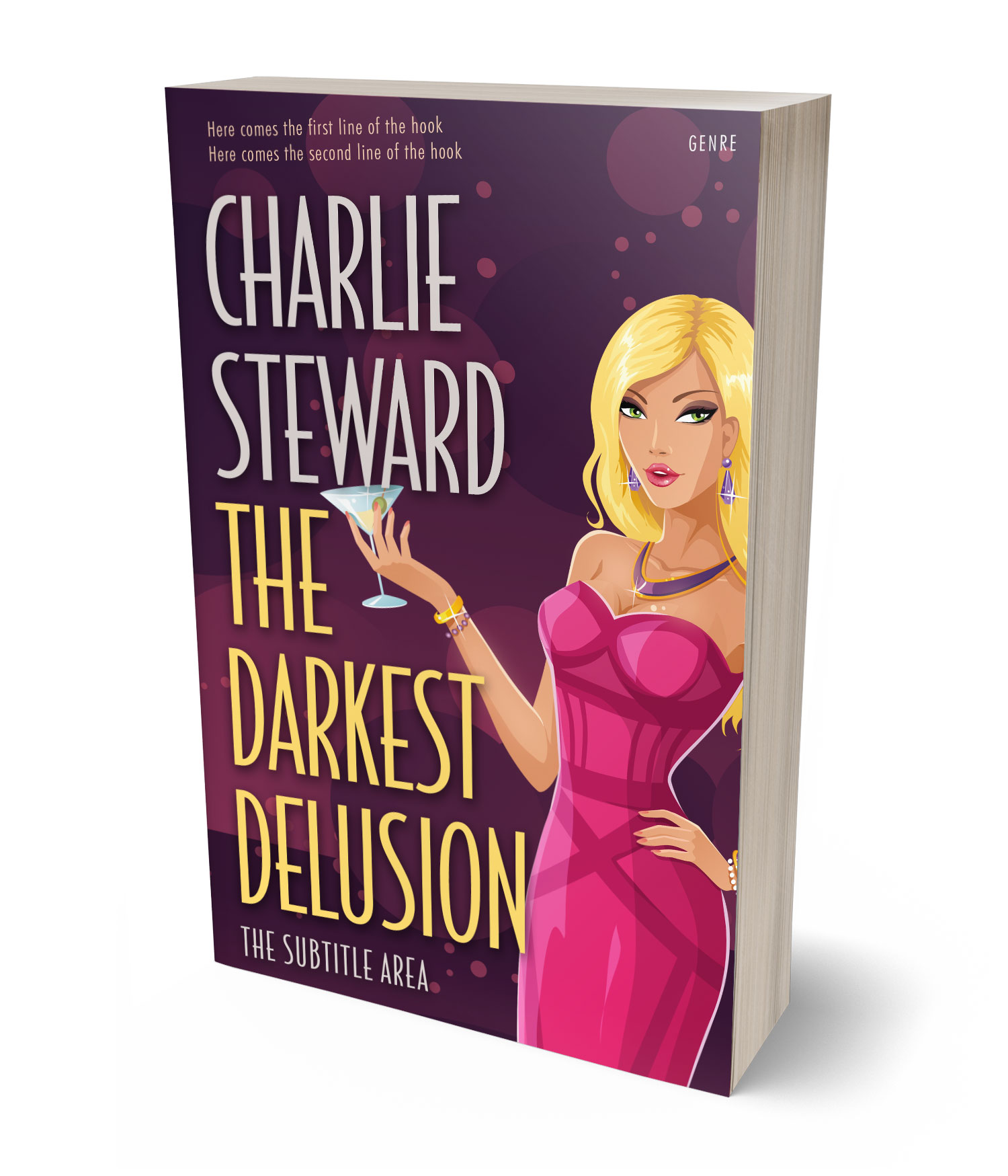 3D view of Premade Erotica Book Cover - Tonys Pink #20877 | BookCoverZone