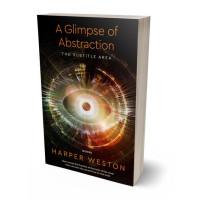 3D view of Premade Abstract Book Cover - Antique Brass