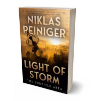 3D view of Premade Action & Adventure Book Cover - Coffee Bean