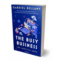 3D view of Premade Business Book Cover - Catalina Blue