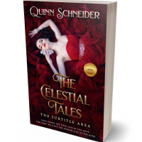 3D view of Premade Chick Lit Book Cover - Aubergine