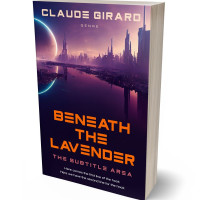 3D view of Premade Science Fiction Book Cover - New York Pink