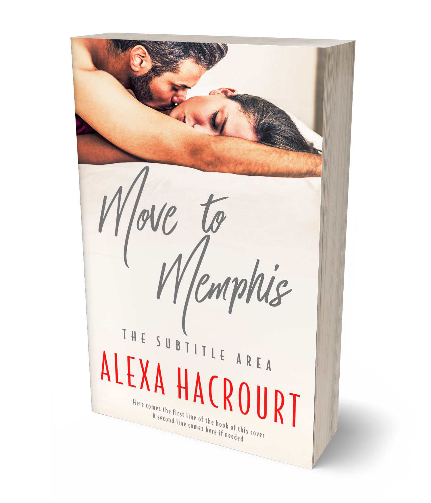 3D view of Premade Erotica Book Cover - Linen