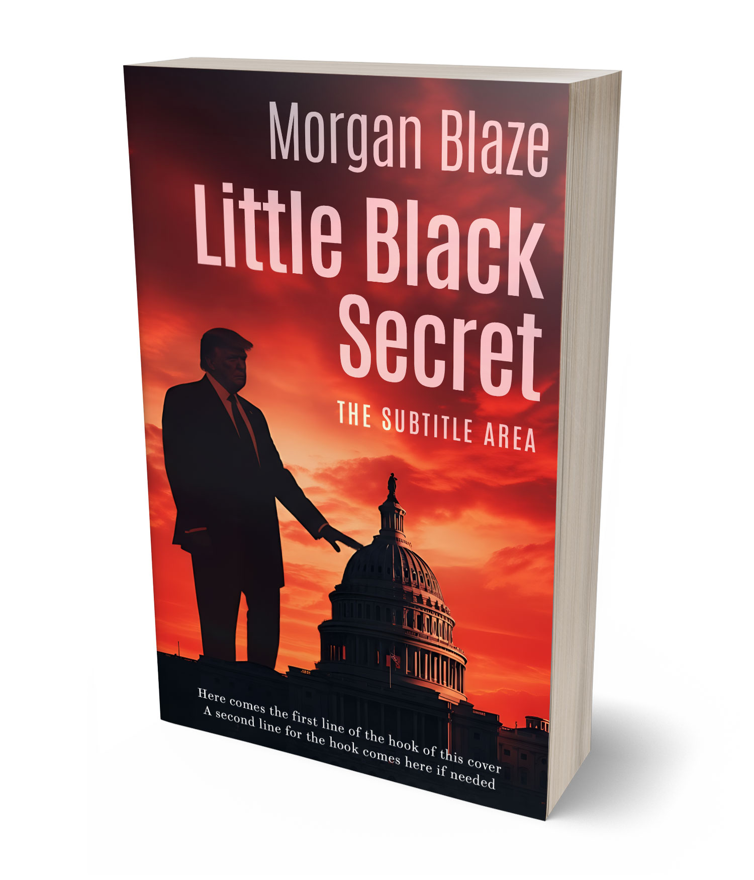 3D view of Premade Politics & Law & Society Book Cover - Burnt Sienna