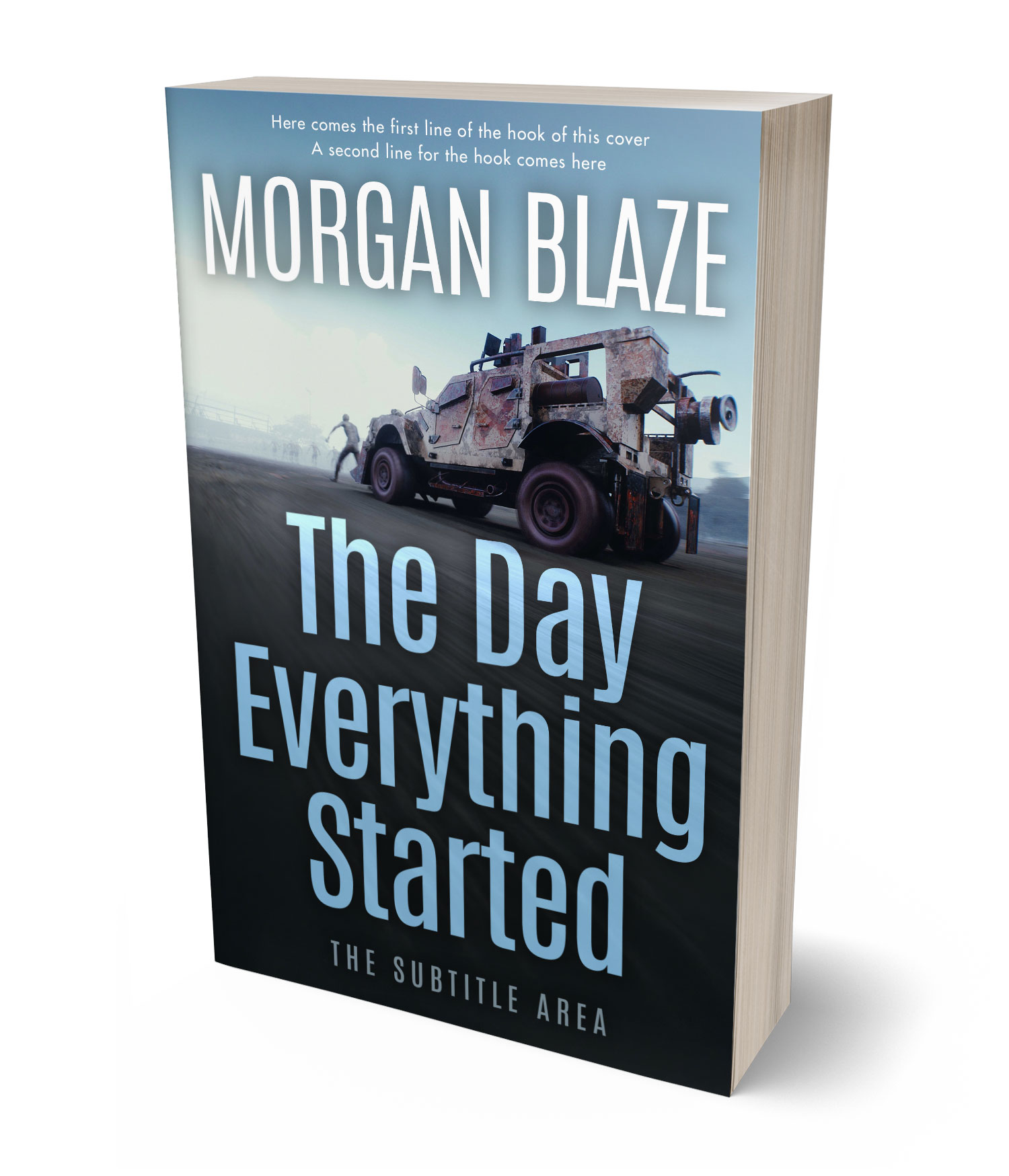 3D view of Premade Apocalyptica Book Cover - Shark