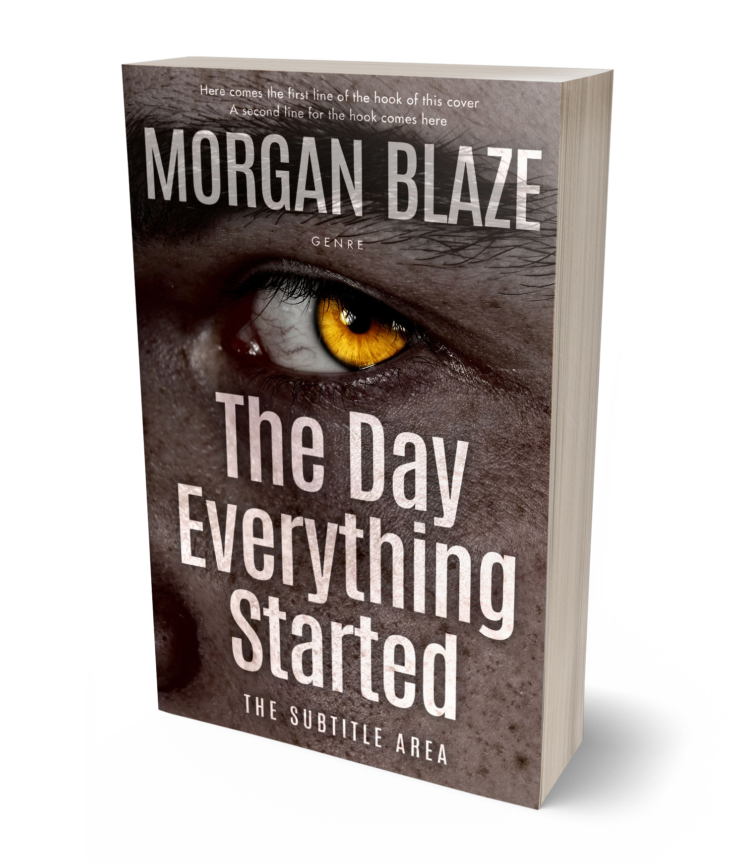 3D view of Premade Horror Book Cover - Woody Brown