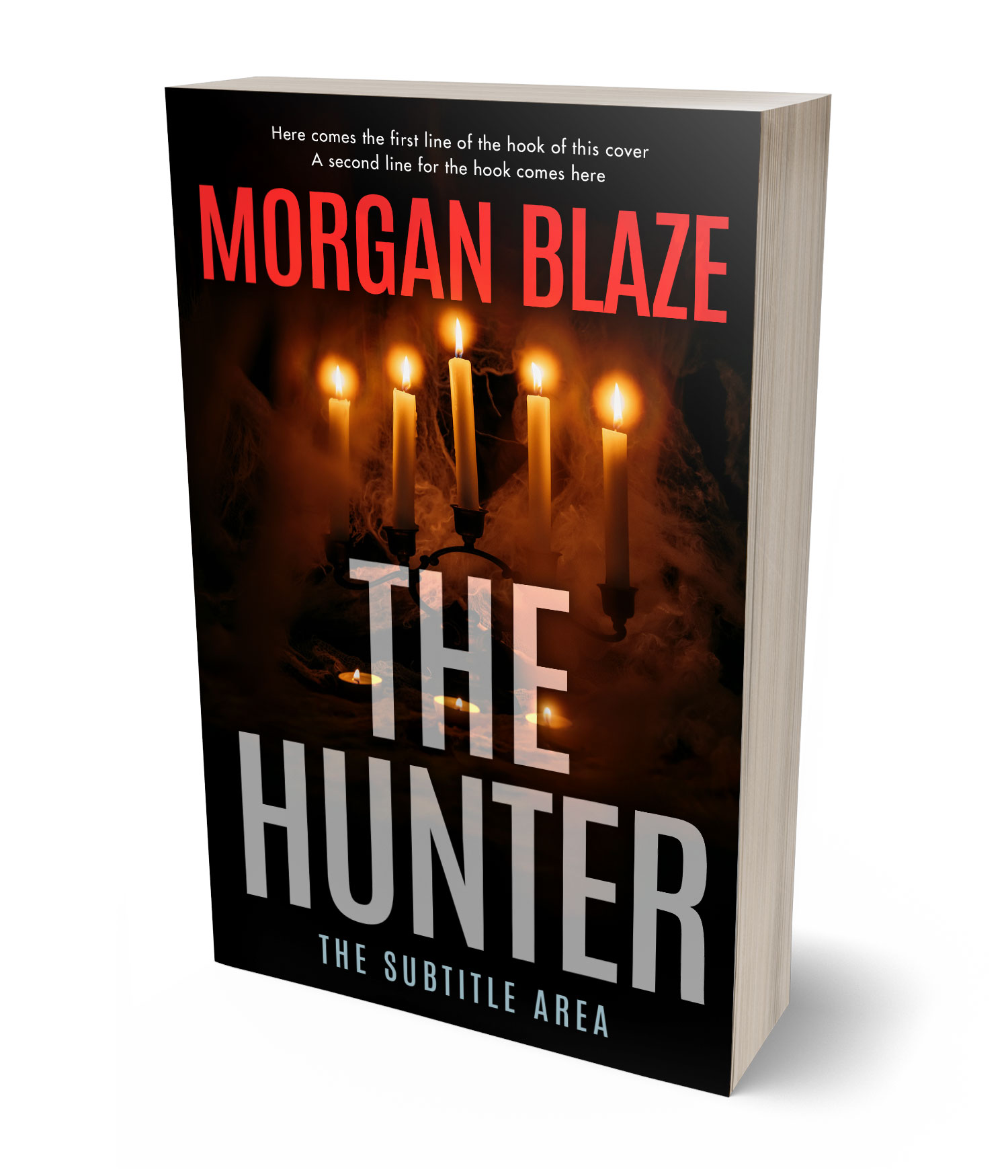 3D view of Premade Horror Book Cover - Graphite