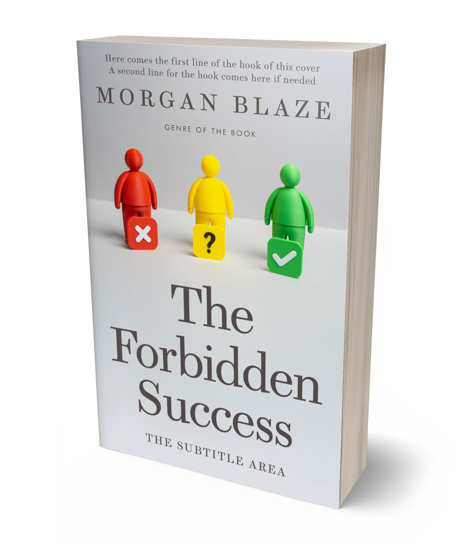 3D view of Premade Self-Improvement & Self-Help Book Cover - Iron