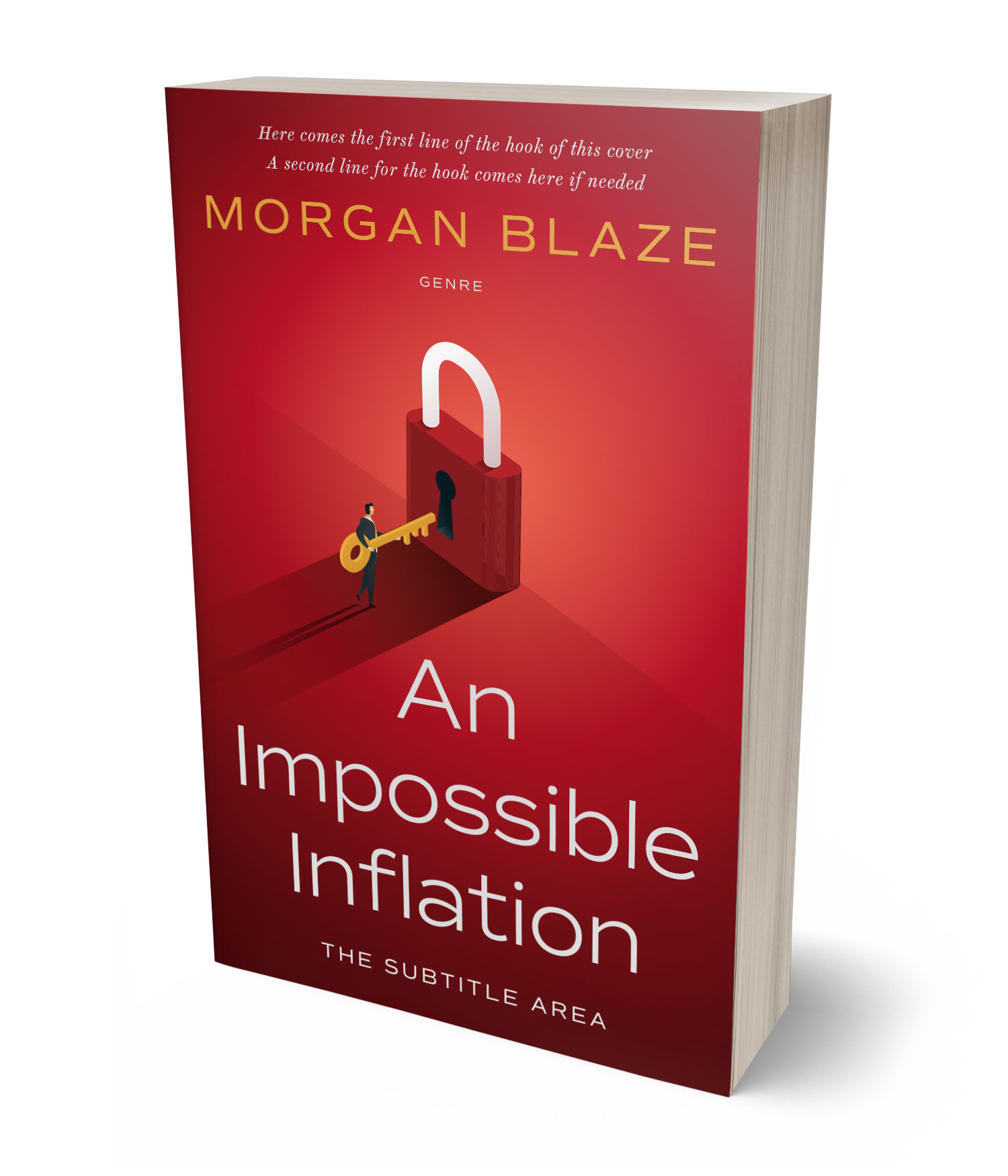 3D view of Premade Business Book Cover - Tamarillo