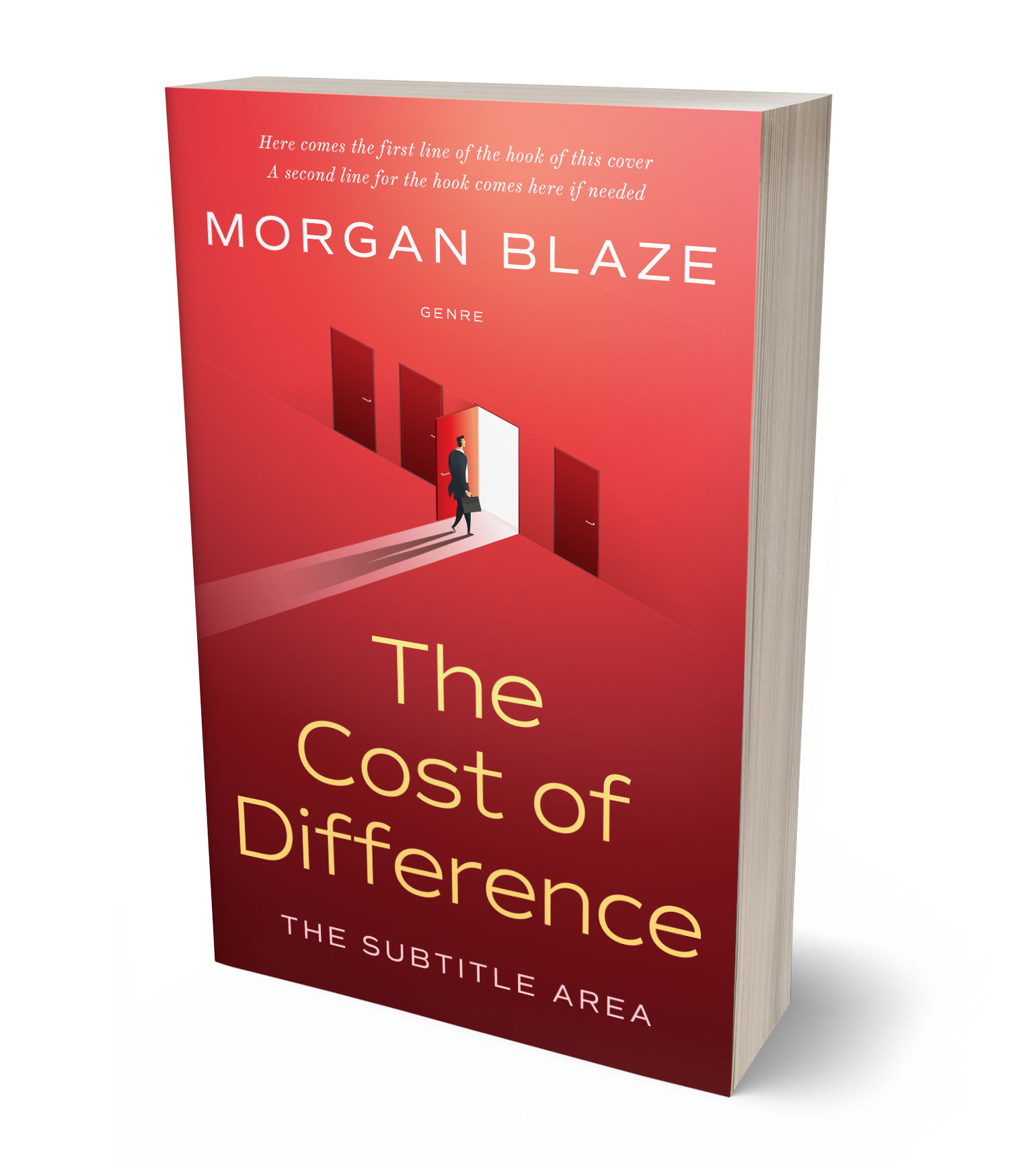 3D view of Premade Business Book Cover - Valencia