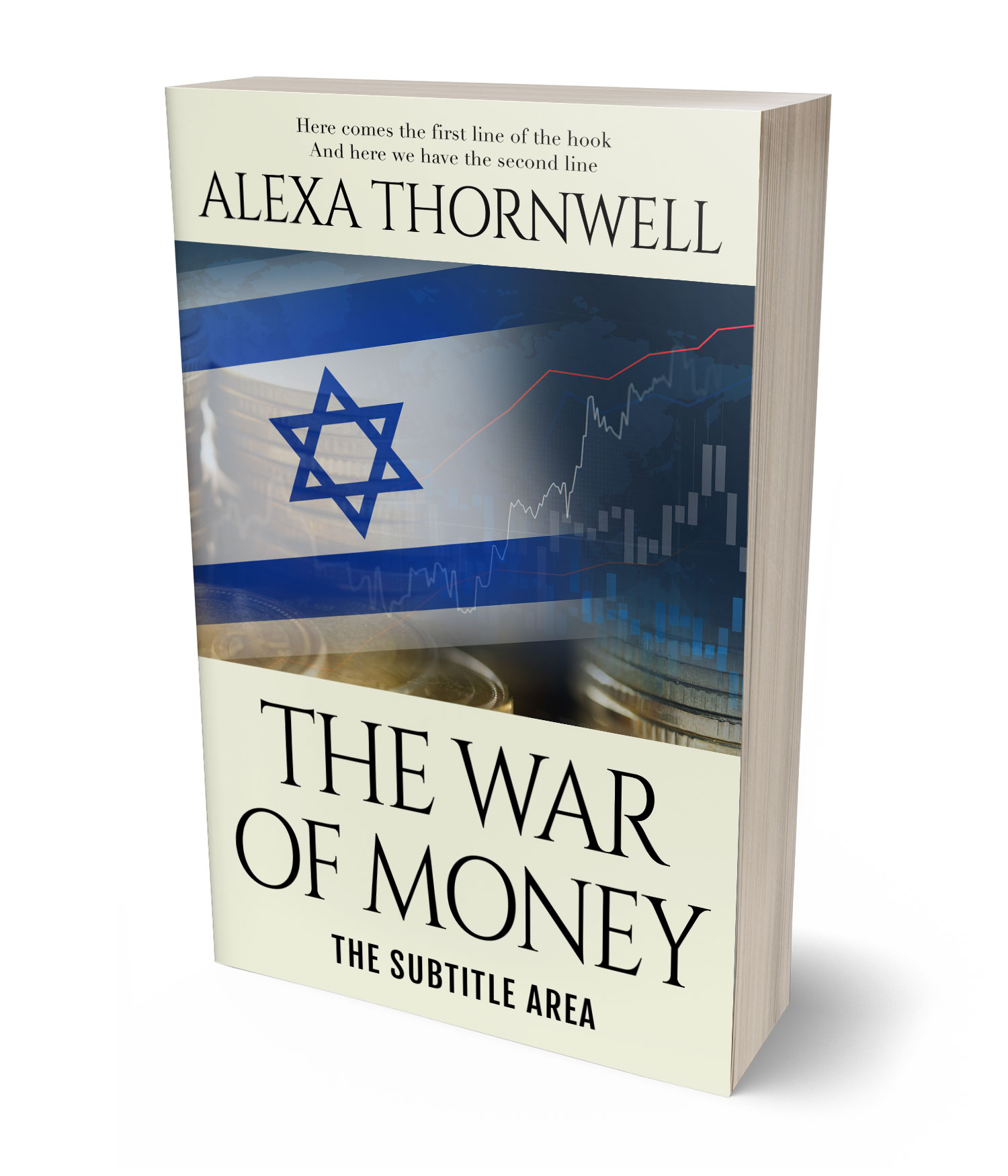 3D view of Premade Politics & Law & Society Book Cover - Cloud Burst